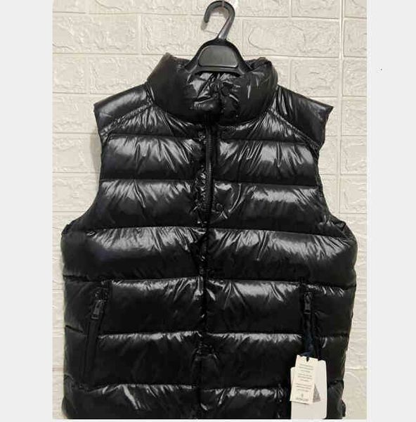 

men's vests thick down vest black sleeveless jacket fashion design front chest men and women winter wear white duck mn3r, Black;white