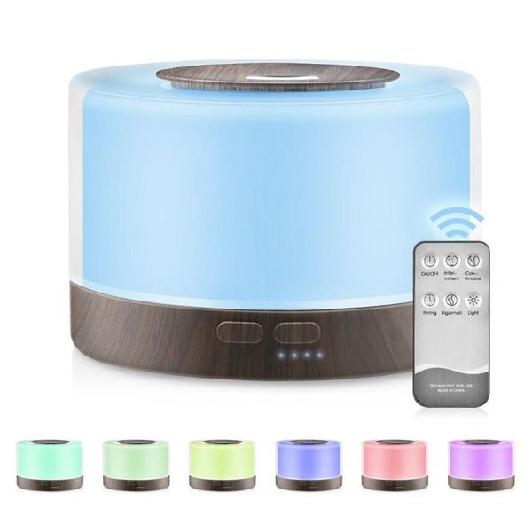 

car air freshener 700ml aroma ultrasonic humidifier wood grain with color led lights electric essential oil diffuser
