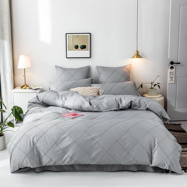 

bedding sets nordic style set solid color comfortable duvet cover sheet with pillowcase full size double bed home textiles bedclothes