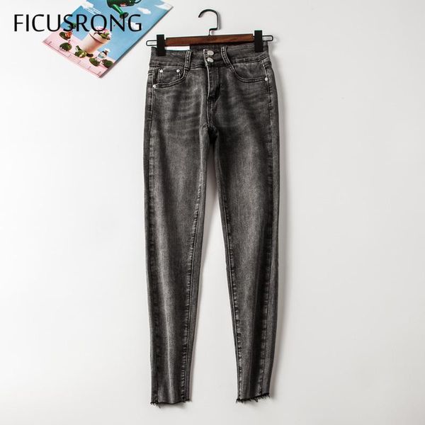 

women's jeans 2021 women spring fashion slim-fit skinny female cool streetwear mid full length zipper pencil pants ficusrong, Blue