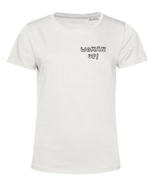 

feminist t-shirt - organic cotton t shirts, 'woman up' s-xxl, White;black