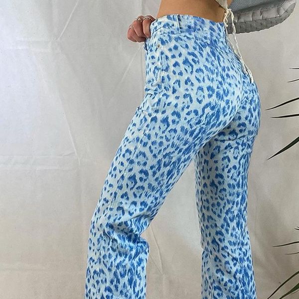 

womens capri animal leopard print elegant long trousers ladies vintage casual high waist pants streetwear y2k sweatpants drop, Black;white