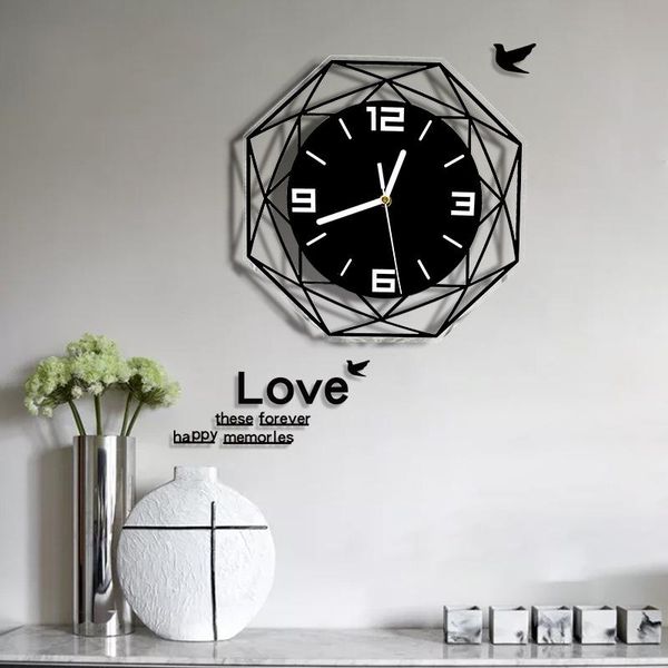 

wall clocks fashion simple clock large mute acrylic creative waterproof decoration for home living room reme889