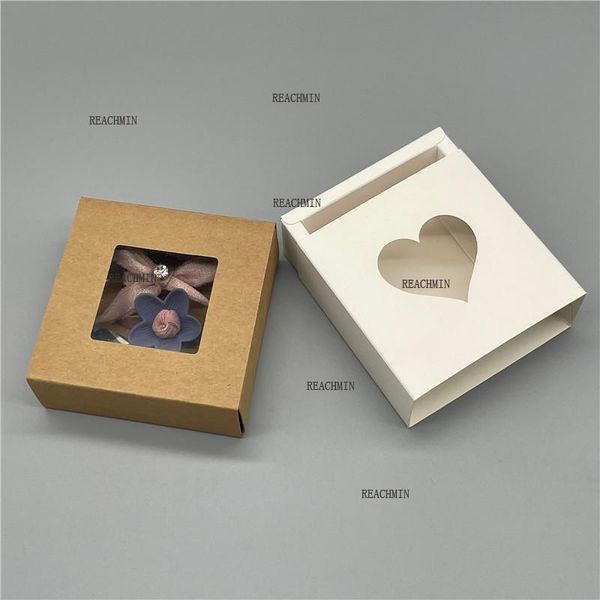 

gift wrap 24pcs/lot drawer box with pvc-windows kraft/white/black for boyfriend and girlfriend festival holiday birthday celebration