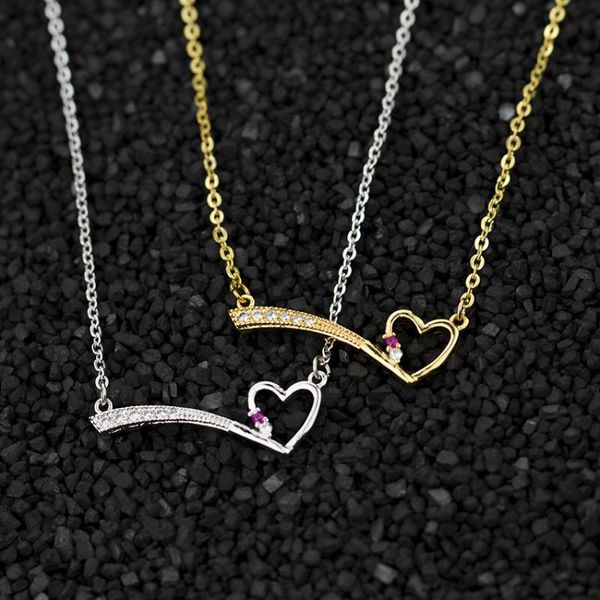 

meteor heart pendant charm necklace for women party jewelry chain choker crystal bridesmaid gifts collier femme bijoux necklaces, Silver