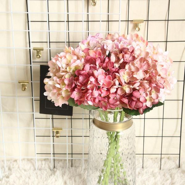 

wedding artificial flower hydrangea fake silk family party birthday year valentine decoration 1pcs decorative flowers & wreaths