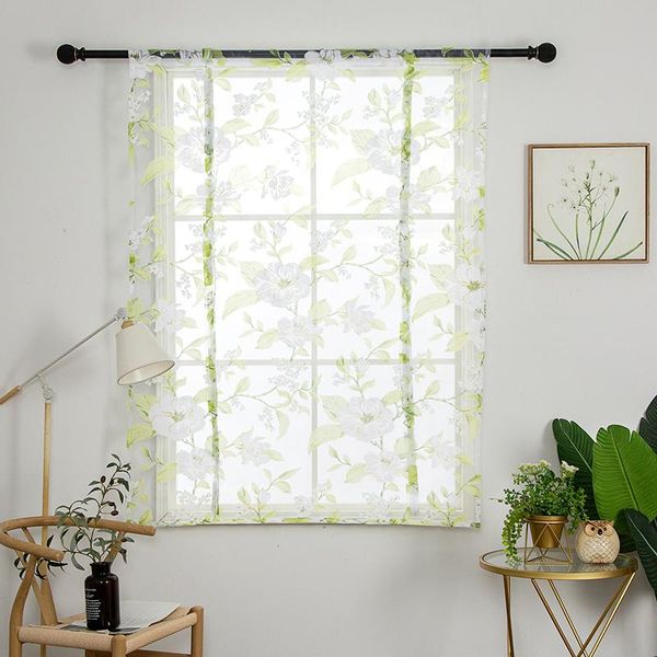 

kitchen short curtain roman blinds floral sheer panel divider screen tulle valance window treatment door voile & drapes