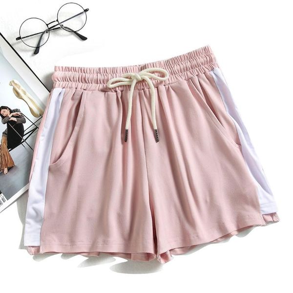 

women drawstring solid summer casual beach elastic waist pocketed shorts regular daily short pants 2021 fashion women's, White;black