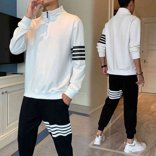 

men's tracksuits autumn sets of men sweatpants two pieces korean sweatshirts designer clothing plus size sweatshirt x2f4, Gray