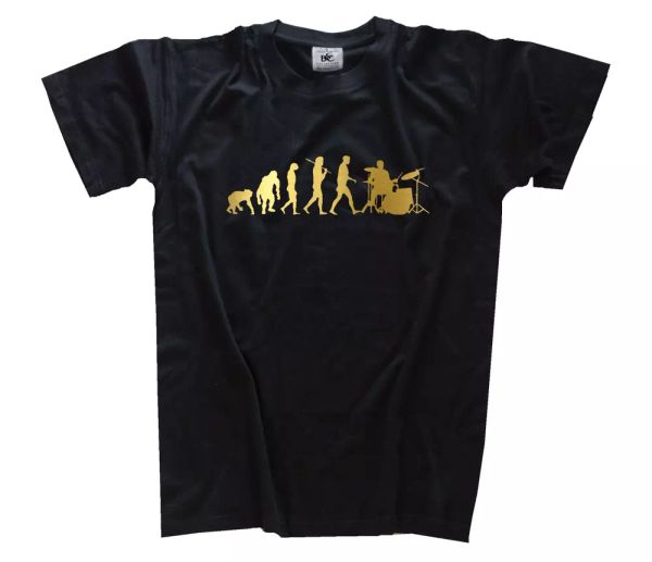 

oro ediciÃ³n baterista baterÃ­a evolution camiseta s-xxxl, White;black