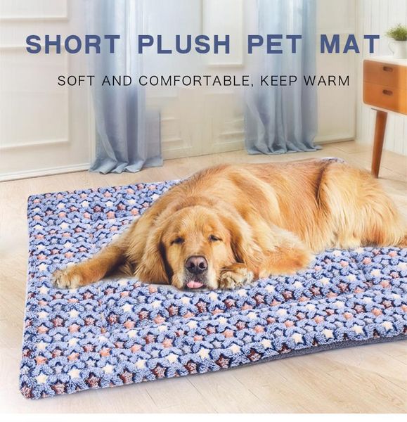 

kennels & pens dog bed pad blanket winter warming cushion soft rest flannel thickened pet mat sleeping cover for dogs cats supplies