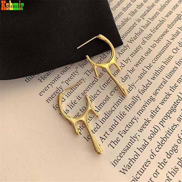 

dangle & chandelier kshmir water drop metal earrings feminine 2021 tide fun geometrical hyperbole fashion smooth jewelry gift, Silver