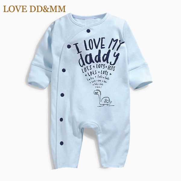 

love dd&mm baby rompers baby boys clothes born i love my mummy & daddy girls cotton long-sleeved infant toddler jumpsuits 210715, Blue