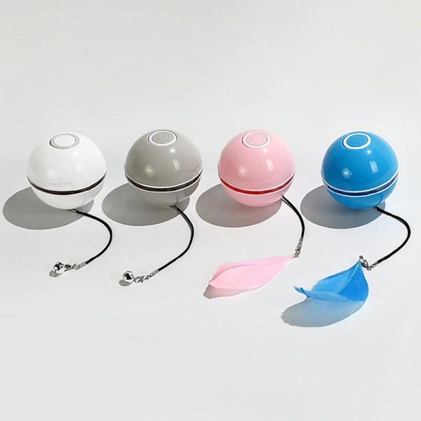 

cat toys pet toy laser playing with ball usb charging intelligent random built-in colorful led feather