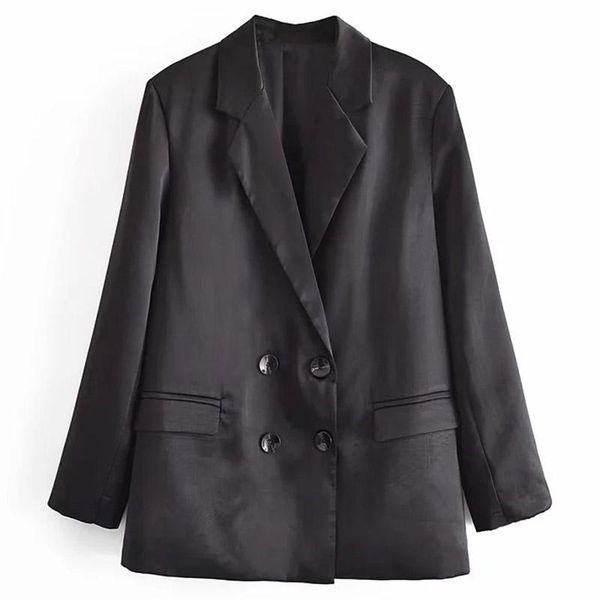 

women's suits & blazers 2021 women's black blazer long sleeve double breasted office lady jacket formal bussiness with pocketsfemal, White;black