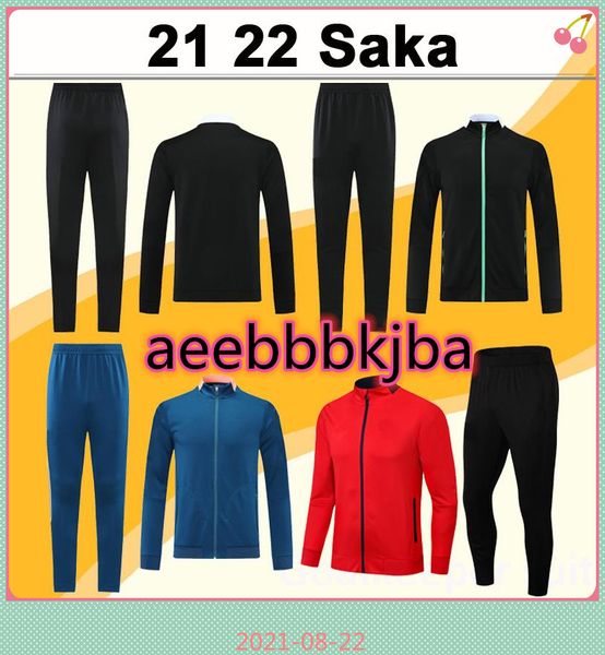 

21 22 tierney saka willian soccer jerseys the full zip jacket training wear suit mens long sleeve maitland-niles thomas pepe kit footb, Black