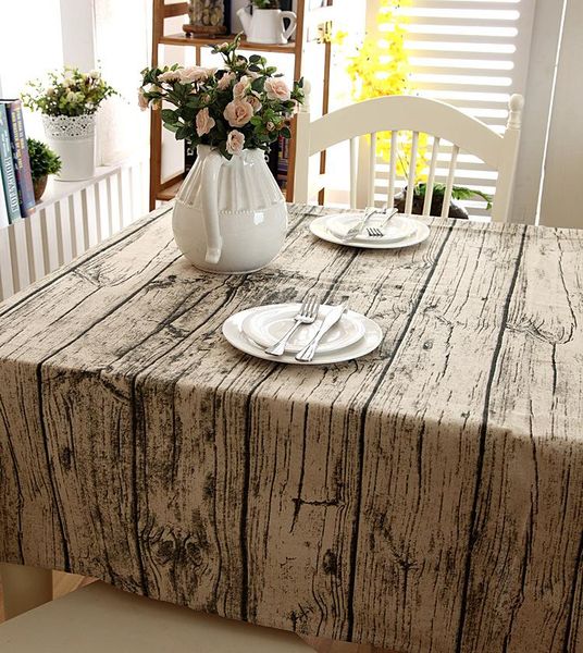 

table cloth 2021 product pastoral style bark printed cotton&linen lace tablecloth