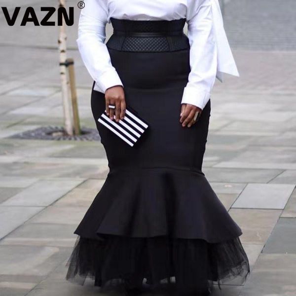 

skirts vazn 2021 exotic designer style women ball gown summer lady elegant special a cake maxi cy1035, Black