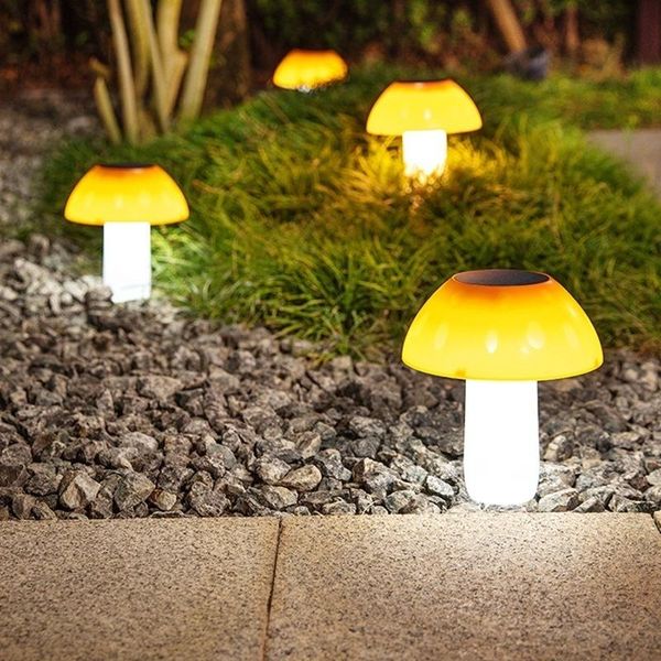 

solar mushroom stake lights led outdoor lawn light decorative ground plug lamp for garden yard decorations