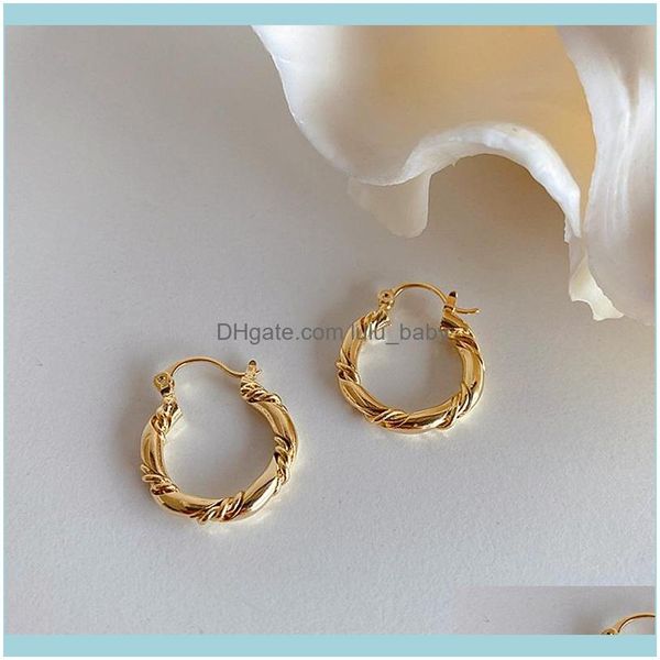 Jewelryfrench Style NickleLead Twisted Curve Twisted Small Gold Bated Brincos de argola para mulheres Diretas diárias Hie Drop Delivery 2021 x1jw7