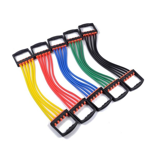

yoga 5 resistance bands sport chest expander puller workout exercise fitness crossfit training band cable rope tube