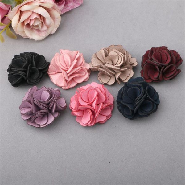

hair clips & barrettes 2pcs/lot 35mm microfiber fabric flowers buttons diy jewelry findings ornament accessories girls bow center headband, Golden;silver