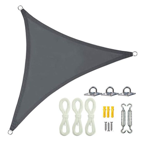 

shade outdoor patio shelter with hardware kit sun sail uv block 3x3x3m yard protection garden waterproof pool triangle canopy