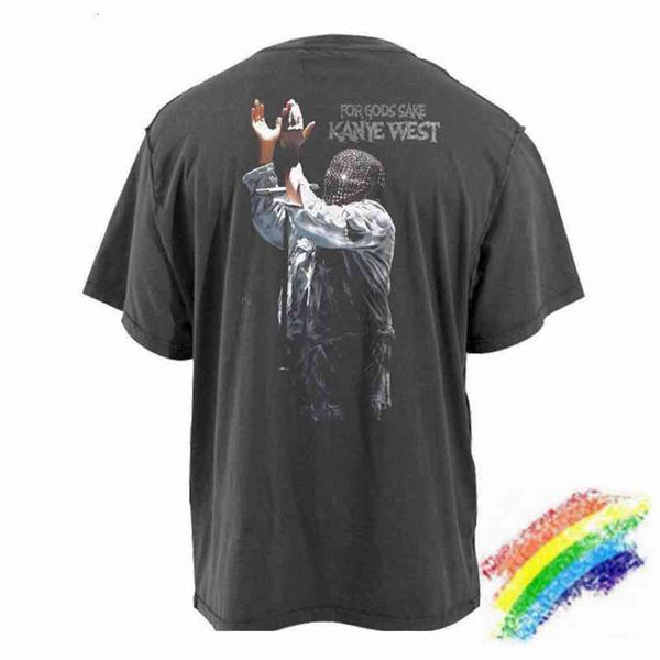 

t shirts vintage kanye west sunday service t shirts men women 1:1 wash make old oversized tees t-shirts, White;black