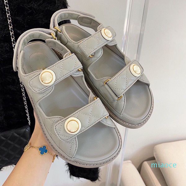 

designer sandals casual women's strap flat slippers platform beach fashion classic, Black
