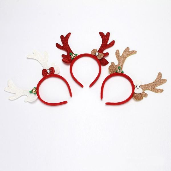 

christmas decorations elk antlers bow headbands women girls for home year festival party ornaments tinsel hair accessories
