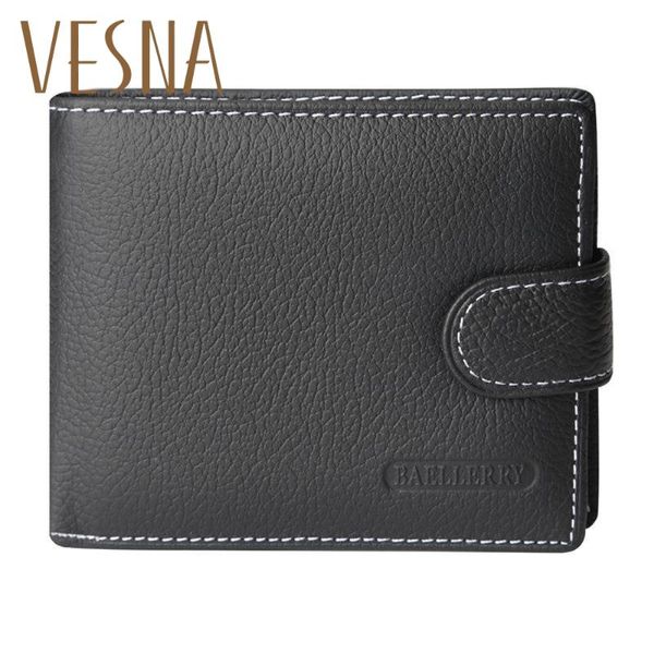 

wallets short wallet men genuine leather male cute purse retro zipper buckle tide, Red;black