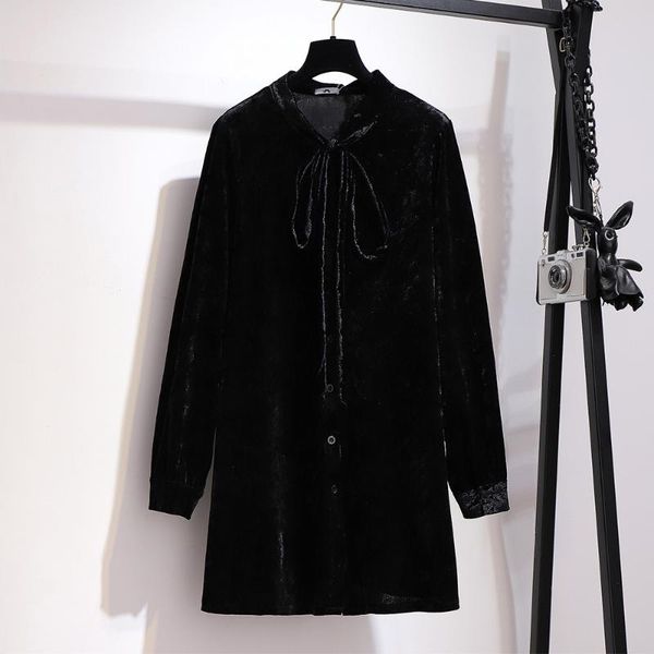 

women's blouses & shirts 2021 6xl 5xl 4xl women long sleeves autumn vintage black velvet vetement femme loose for mujer, White