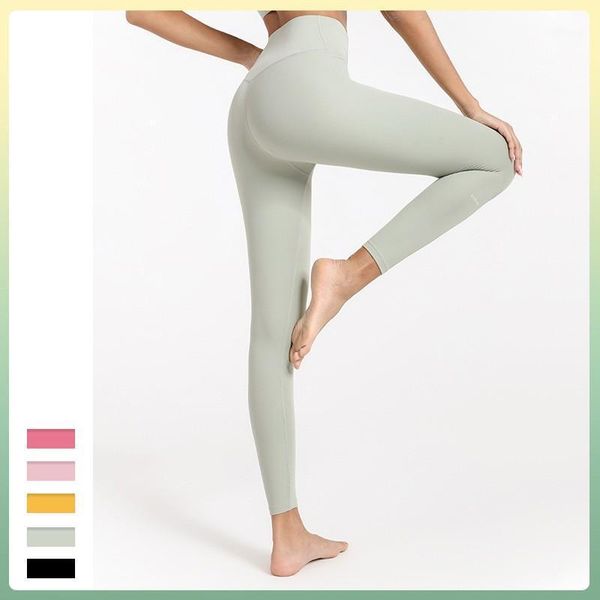 

yoga outfit nude high waist sports pants with breech lifting and ventilation