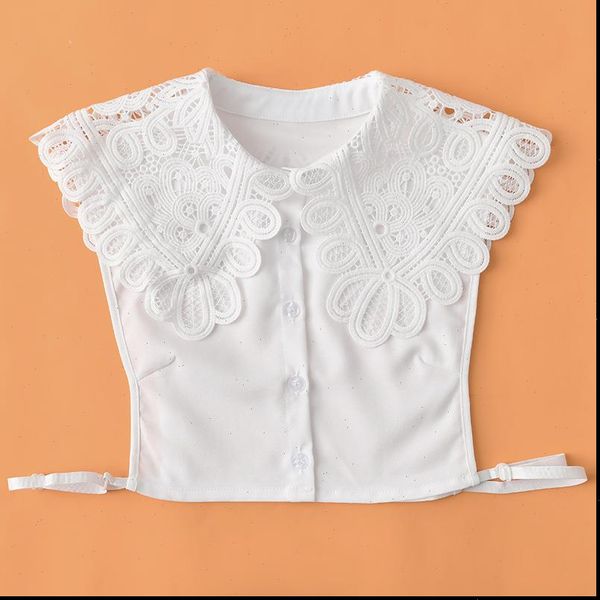 

lolita style fake collar lace women shirts flower white chiffon vintage half shirt detachable