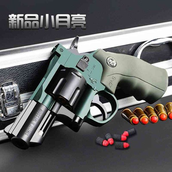 

little moon zp5 left wheel soft bullet r8 hand small 357 boy children's toy gun simulation model props grab