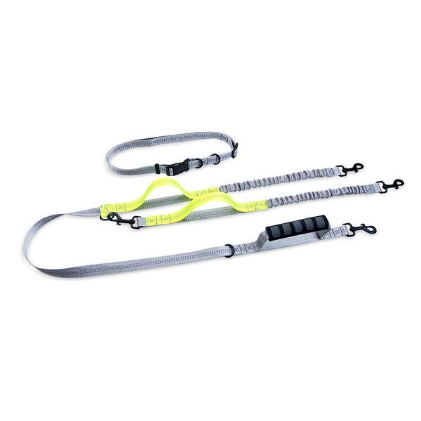 

dog collars & leashes running leash for two dogs lead reflective double head jogging hands walking adjustable waist belt
