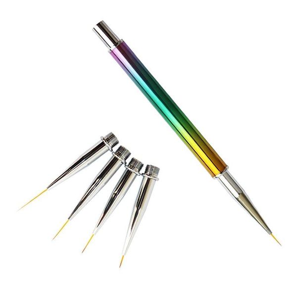 

nail brushes 5 size heads replaceable art drawing pen set, Yellow
