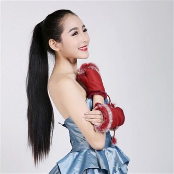 

fingerless gloves wrist winter women warm cute half-finger keep fur soft weaving, Blue;gray