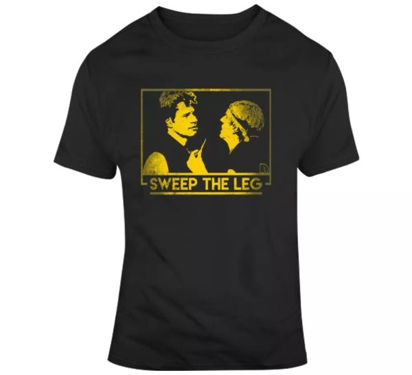 

sweep the leg karate kid original vtg 80s karate mma t shirt, White;black