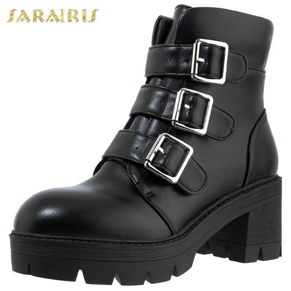 

boots brand big size 42 square heels fashion leisure autumn winter shoes women motorcycles female 4qa2, Black