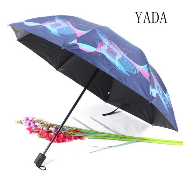 

umbrellas yada 2021 ins fashion flower umbrella parasol rainy three folding for women men uv windproof yd200028