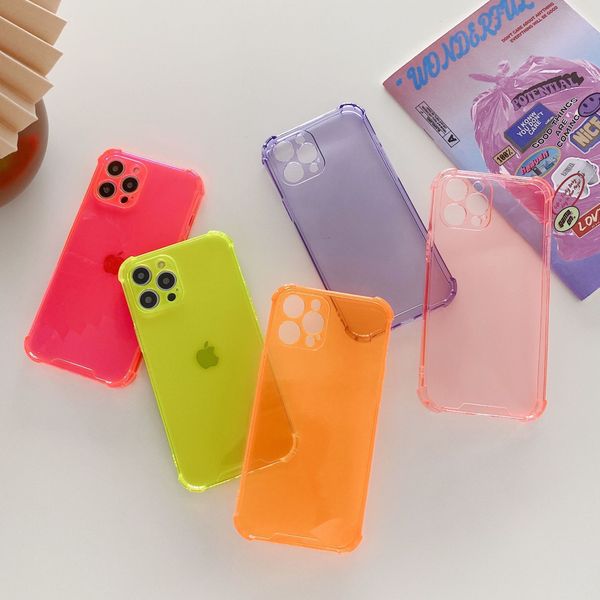 

candy color clear cases compatible for iphone 13 11 12 pro mini pink case cover 97188