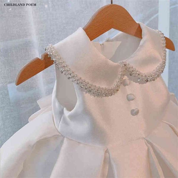 Battesimo del bambino Vestito da battesimo Perla Principessa Festa di compleanno Abiti da sposa per bambini Abiti da ballo per ragazze Abito da damigella d'onore G1218