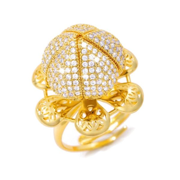 

wedding rings golden/rose gold/silver luxury rose ring personalized diamond open can be rotated to bloom, Slivery;golden