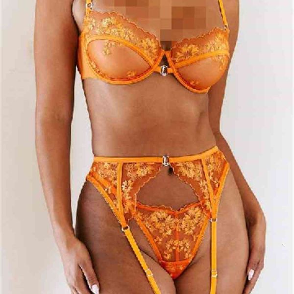 

bras sets lace 2021 body shaping underwear split suit orange hwt0710, Red;black