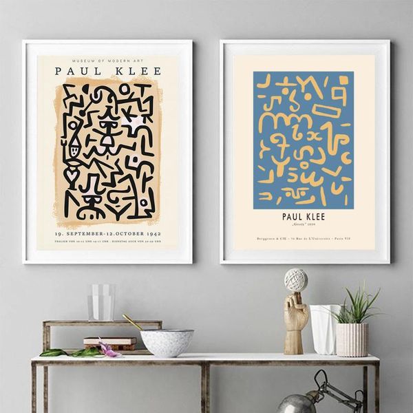 

paintings klee canvas painting exhibition styles wall art abstract geomety picture posters prints for living room unframe
