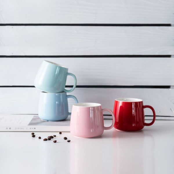 

mugs ceramic mug candy color milk cup simple office water tea