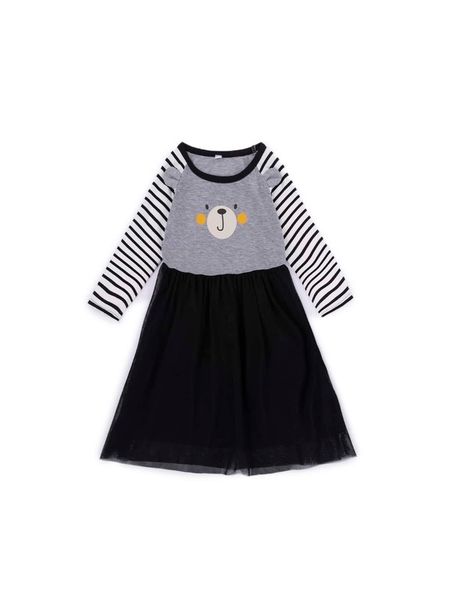 

toddler girls cartoon graphic raglan sleeve dress she, Red;yellow