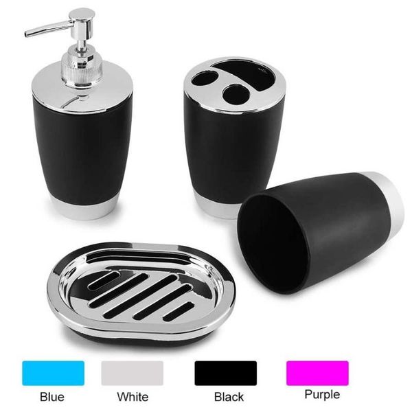 

4pcs/set bathroom suit set bathing accessories includes soap box cup toothbrush holder dispenser dish bath accessory