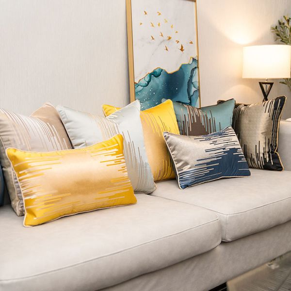 

modern simple nordic sofa pillow cushion living room yellow bedside large back waist case, White